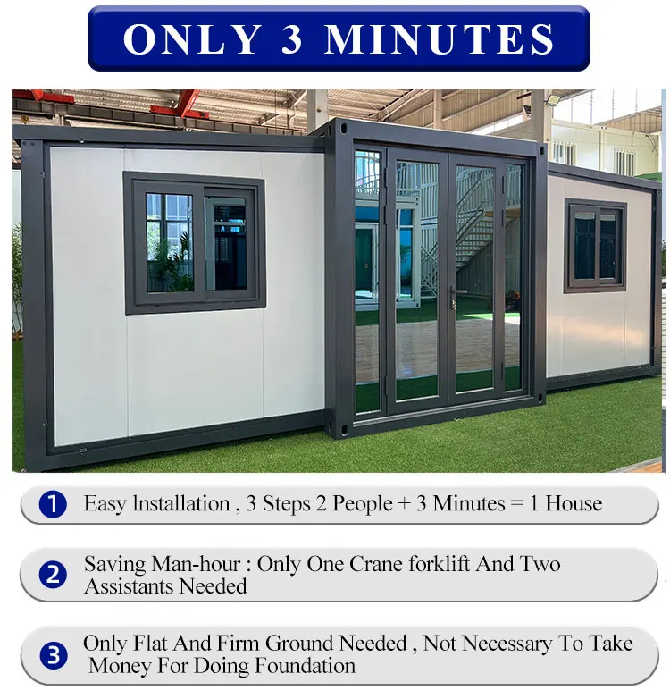 20Ft Prefabricated Expandable Container House Glamping Foldable Mobile Modular Homes With Shower Cabin Military Camp Houses