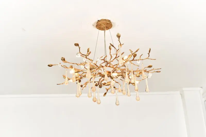 MEEROSEE Golden Copper Chandelier Branch Chandelier Light Modern MD87047