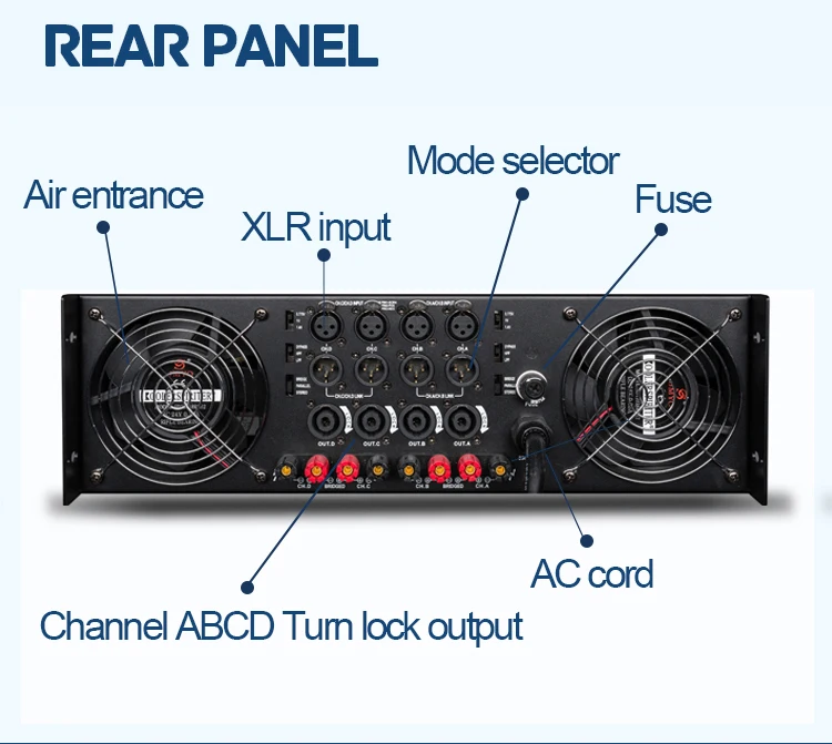 41100 Power Amplifier Class H 3u 4 Channel Digital Stereo Power