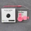 Étiquette rose + pochette porte-clés rose (double système)