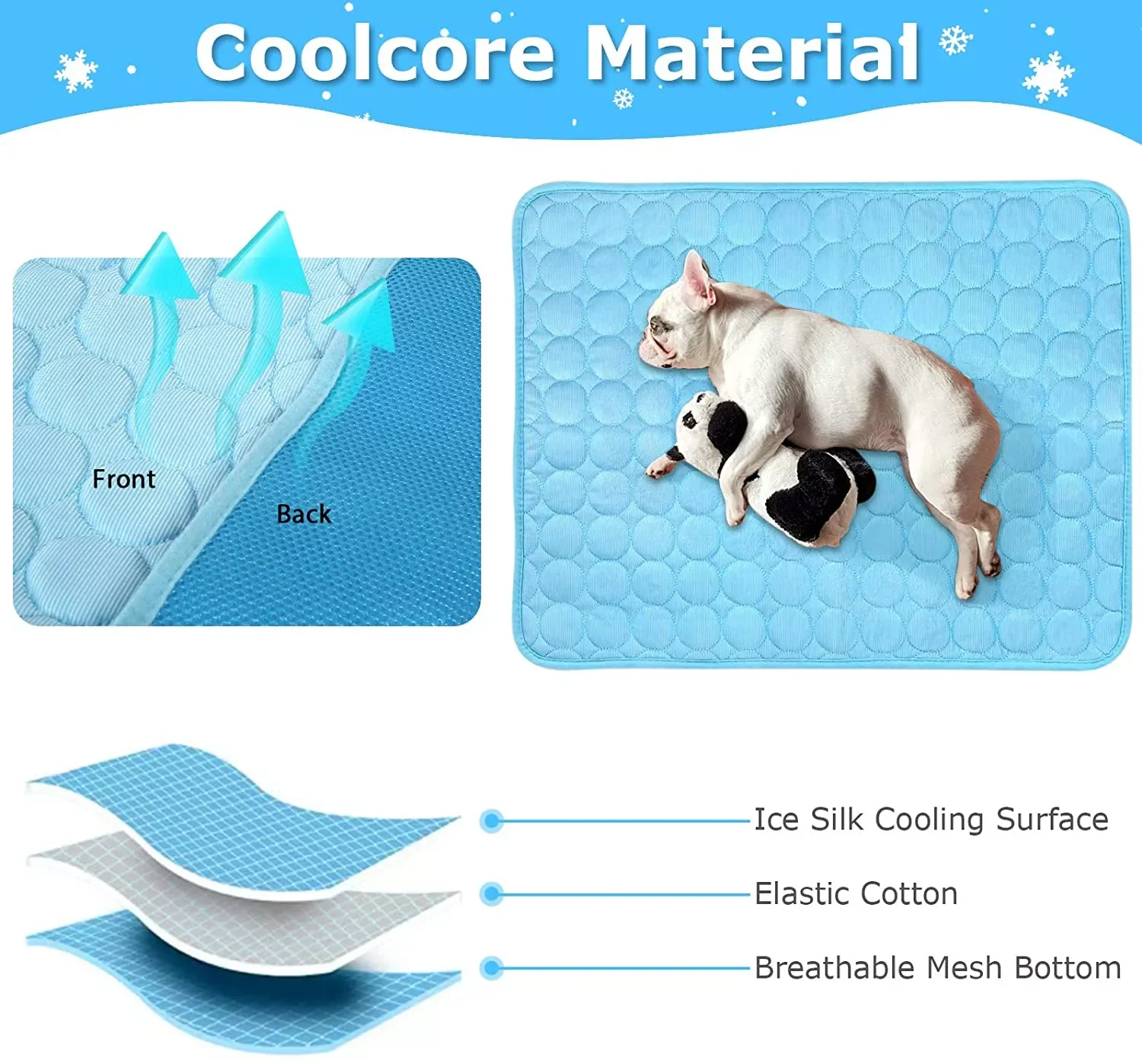 Cooling Elevated Bed Portable Raised Pet Cot Blanket Dog Cooling Mat