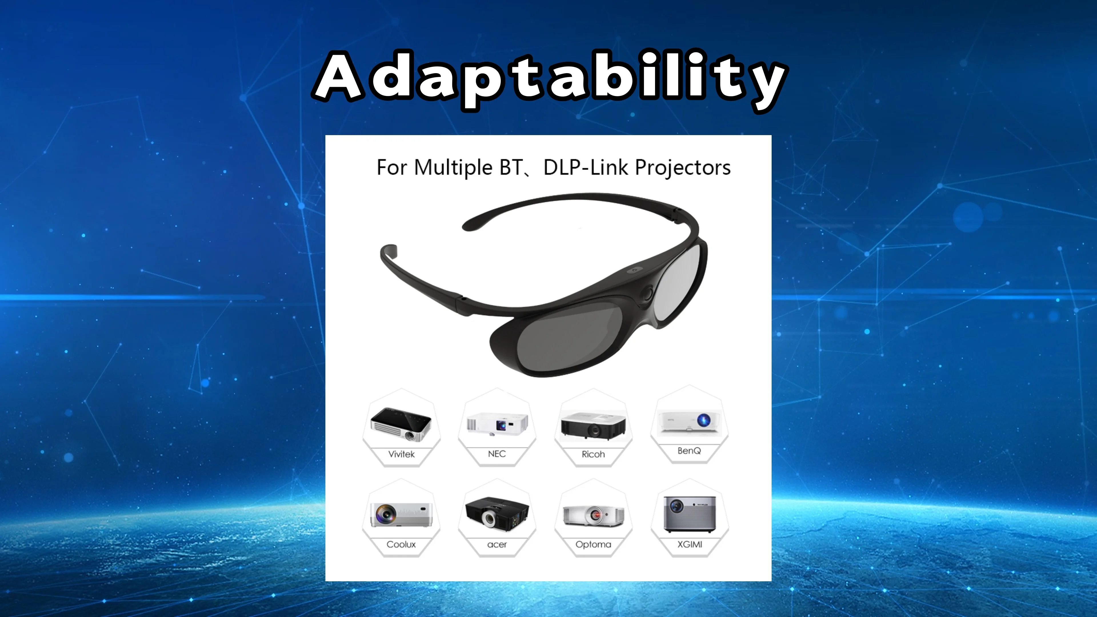 Smart Active Shutter 3d Glasses Rechargeable Support Dlp-link 3d ...