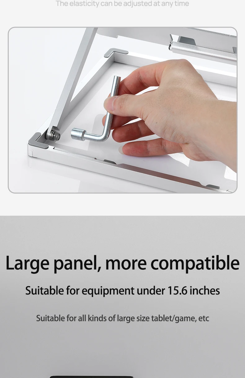 Adjustable aluminum alloy laptop stand portable foldable laptop holder riser metal notebook table support with multi-size laptop