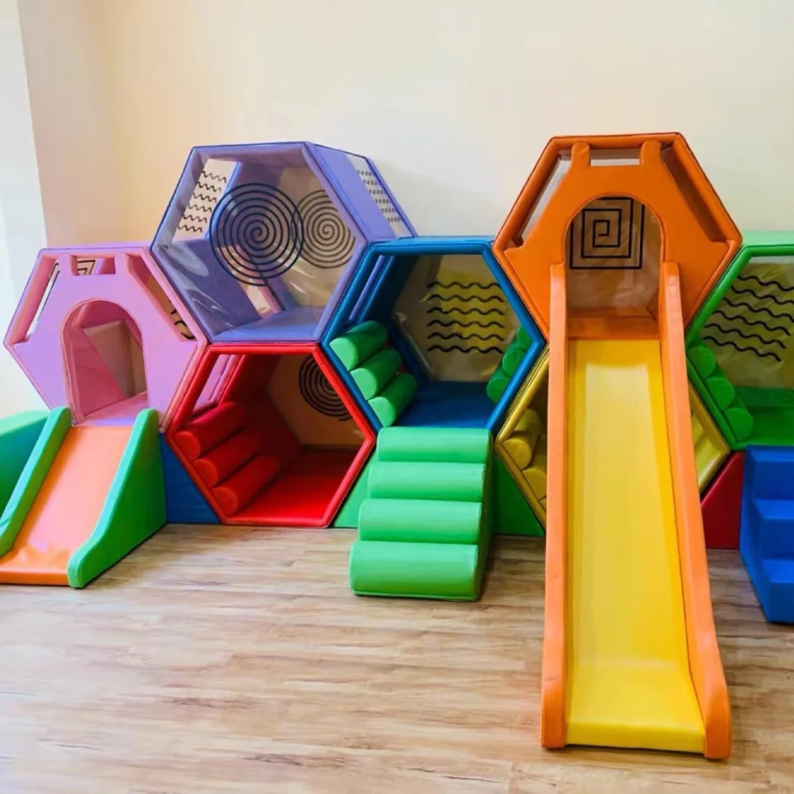 Soft Playground Slide Honeycomb Slide Sensory Training Soft Play Set ...