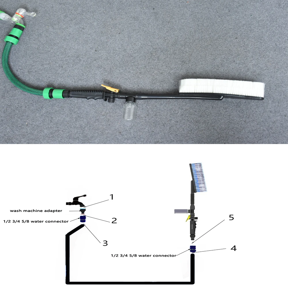 Пластиковая щетка для мытья автомобиля с поролоновым распылителем