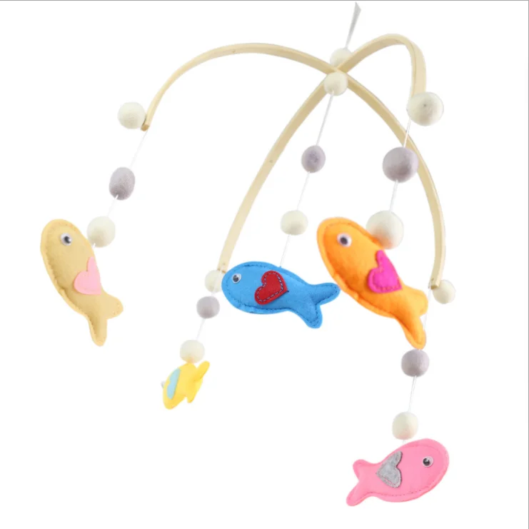 recycled material crib toys musical baby mobile soft colors