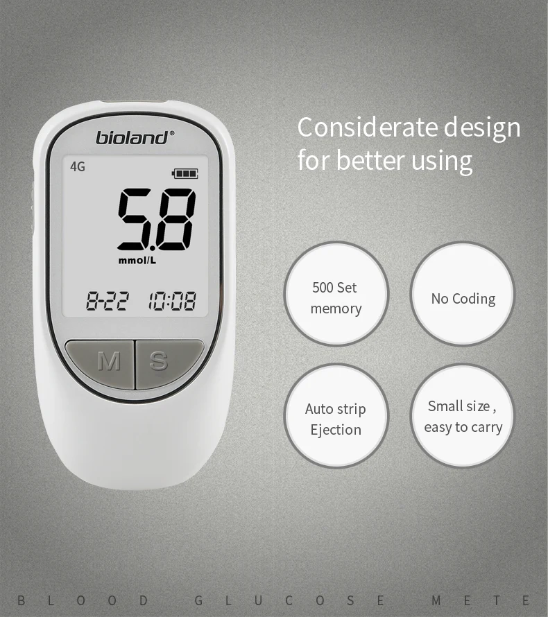 4g Transmission Telehealth Glucometer Wireless Blood Glucose Meter ...