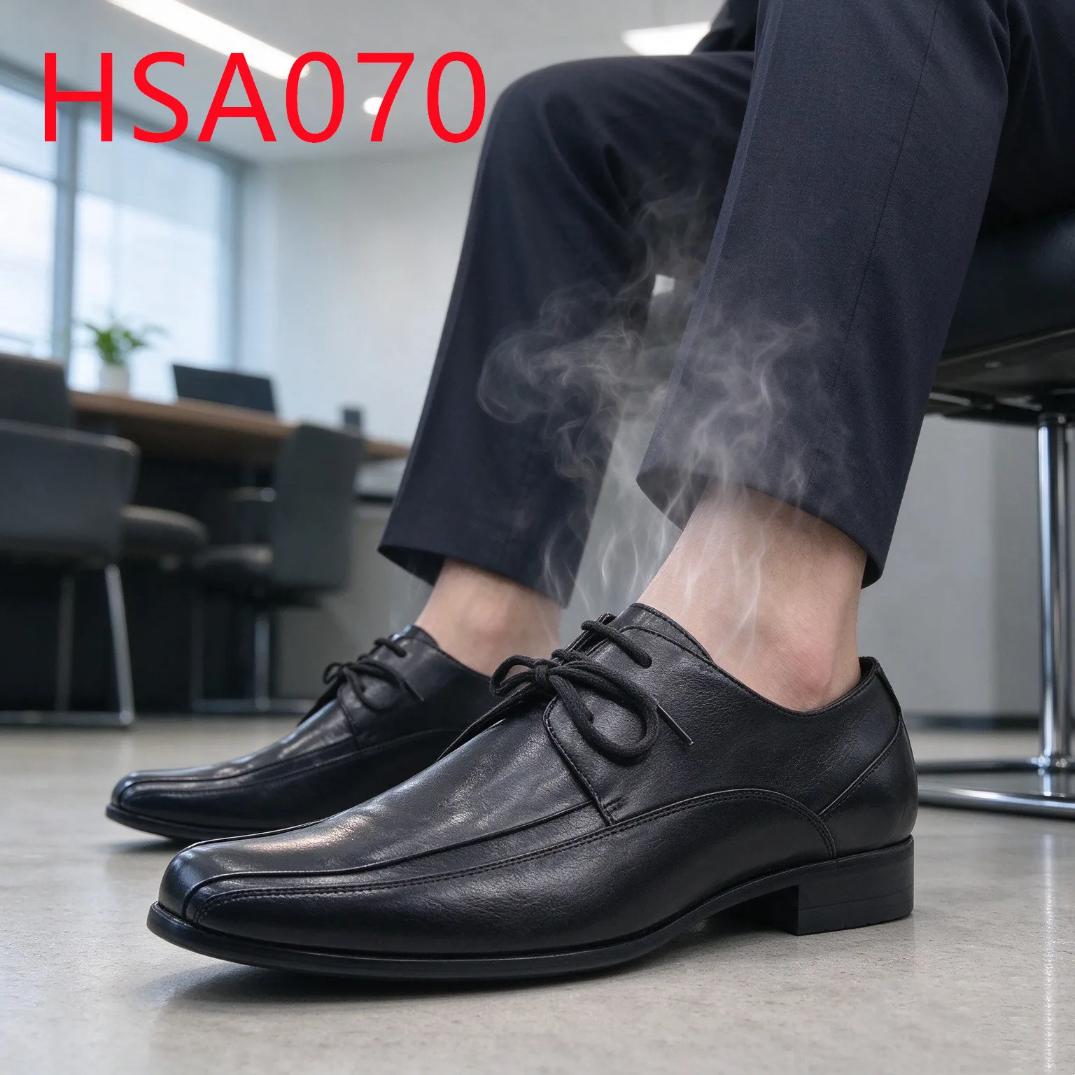 HY,formal Banquet square Toe Design Anti-wrinkle Derby Uniform Shoes Easy Care Odor-free Hua Singh Men Leather Shoes HSA070