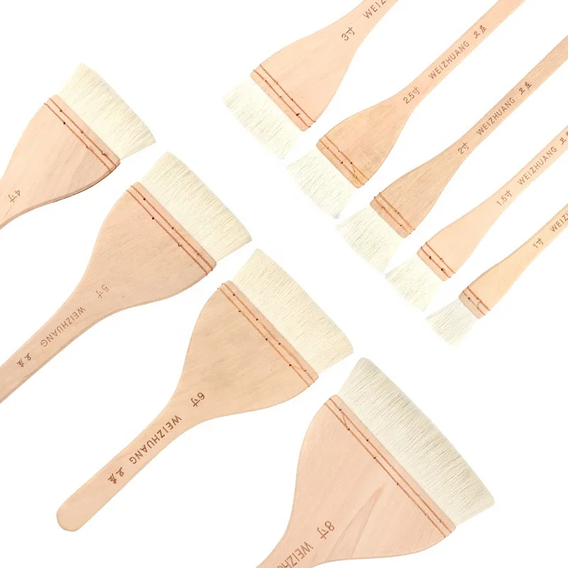 Wooden Handle Goat Hair Artist Paint Brush Different Size Wool Hair