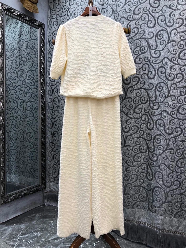 Top Quality Women's Set 2022 Autumn Winter Casual Tracksuit Ladies Knitted Pullovers+Wool Knitted Long Pant Sets Suit Sweater