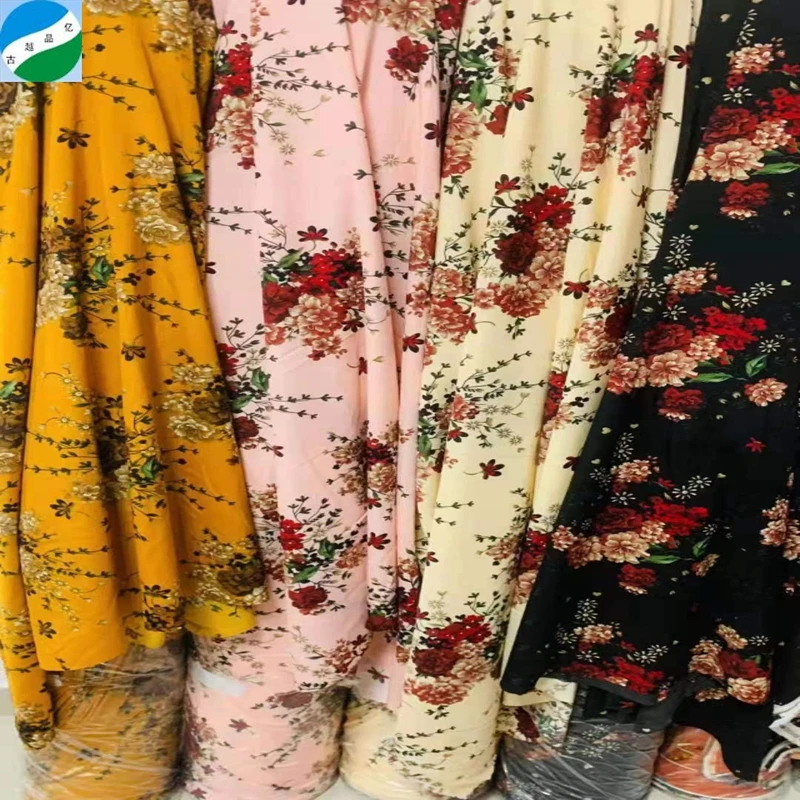 African Polyester barrisol Ceiling 4 Way Stretch  Printed Stock Fabric for Dress Spandex Price Per Meter From Keqiao