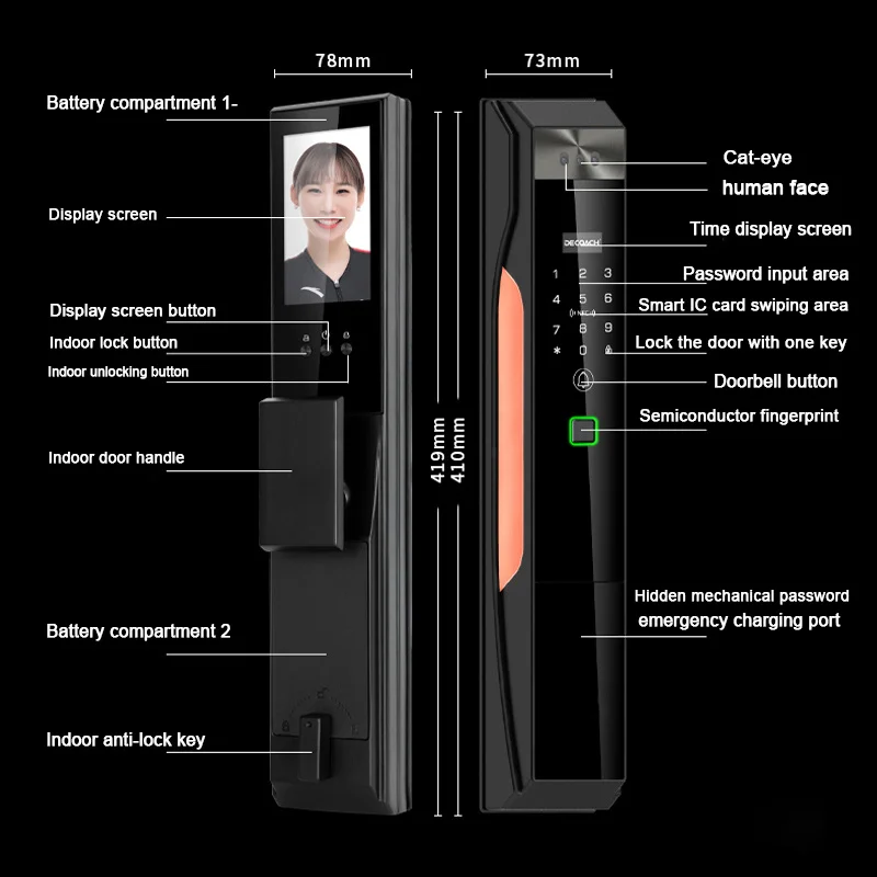 3D Face Recognition Door Lock - Smart Biometric Security with ...
