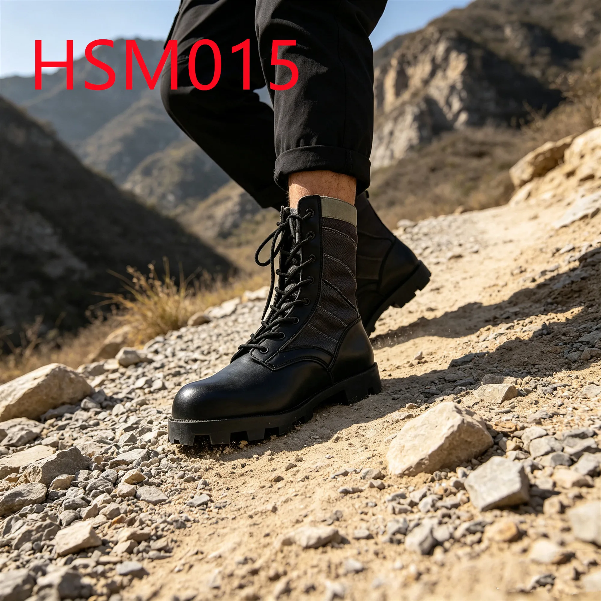 HY,Steep Inclines Strong Grip Rubber Sole Hua Singh Combat Boots Factory Price Camouflage/gray Nylon Fabric Tactical BootsHSM015