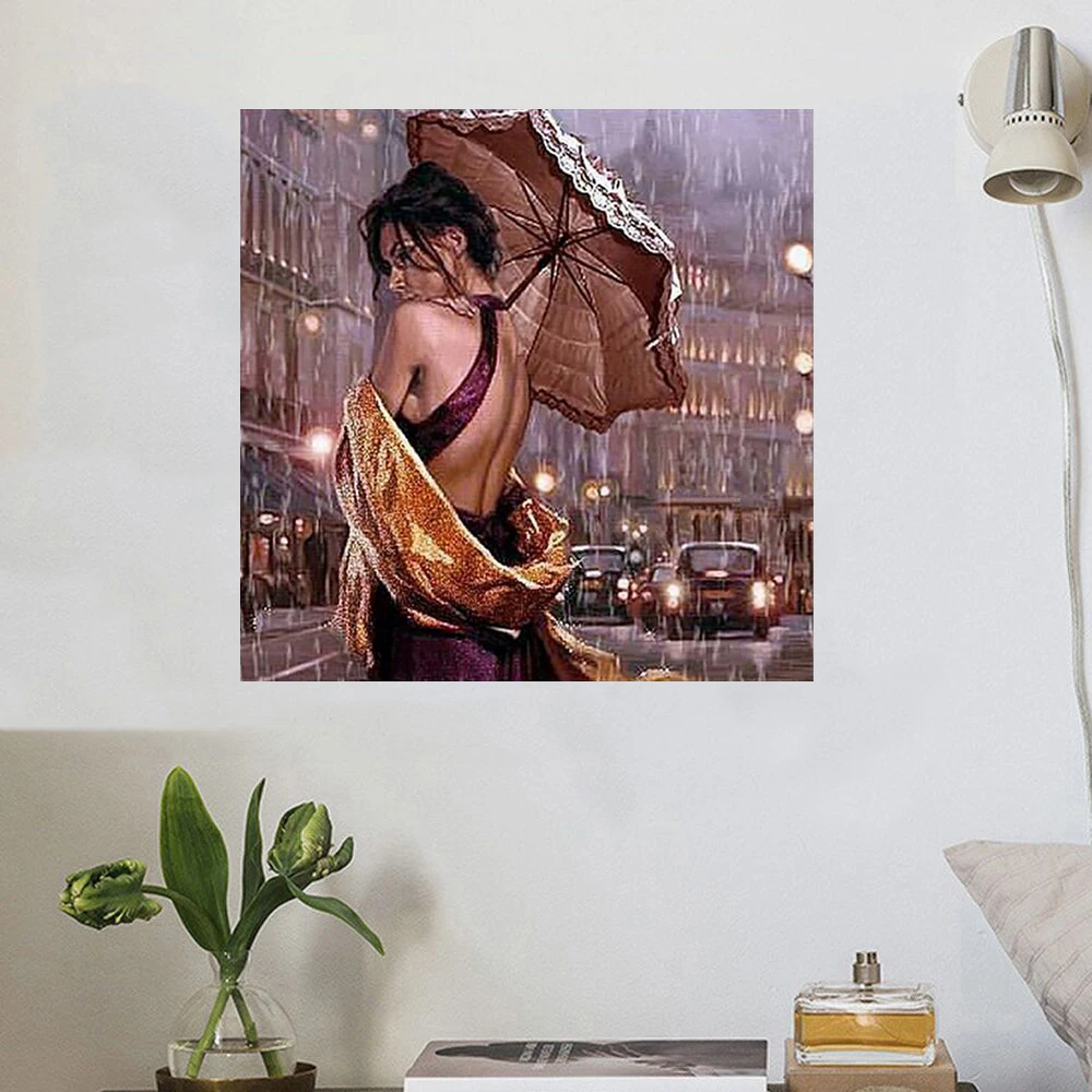 Pictures Painting by Numbers Kits on Canvas  Art Painting  Sexy Woman Holding Umbrella by Figures