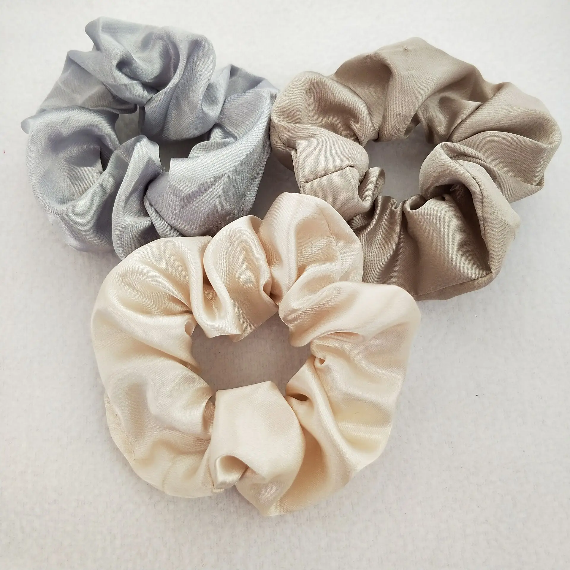 CLARMER Fashion Women Accessory Bulk Elastic Hair Ties Custom 50 Solid  Satin Hair Bands Girls Wholesale Silk Hair Scrunchies