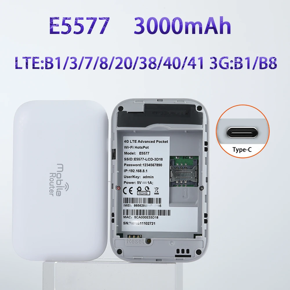 OEM E5577  most powerful wifi router outdoor router access point  192. 168.8.1 wireless router with 3000mah battery