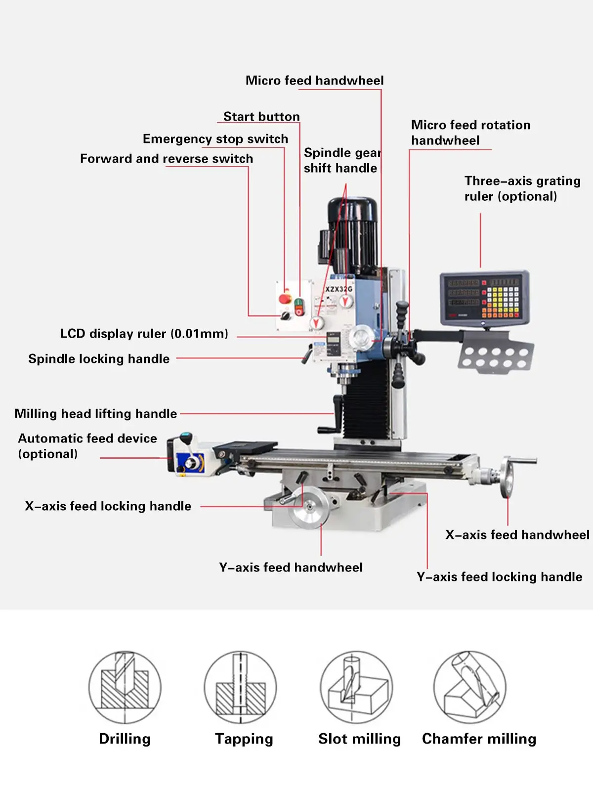 ZX32G Mini Milling Drilling Machine - High-Accuracy