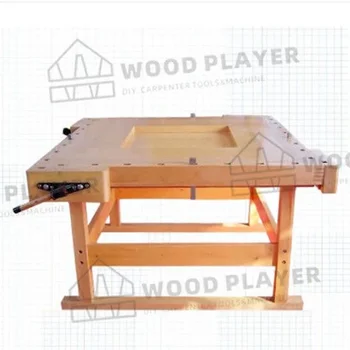 167*135*22cm Two Wheel Woodworking Bench Cabinet Makers Workbench