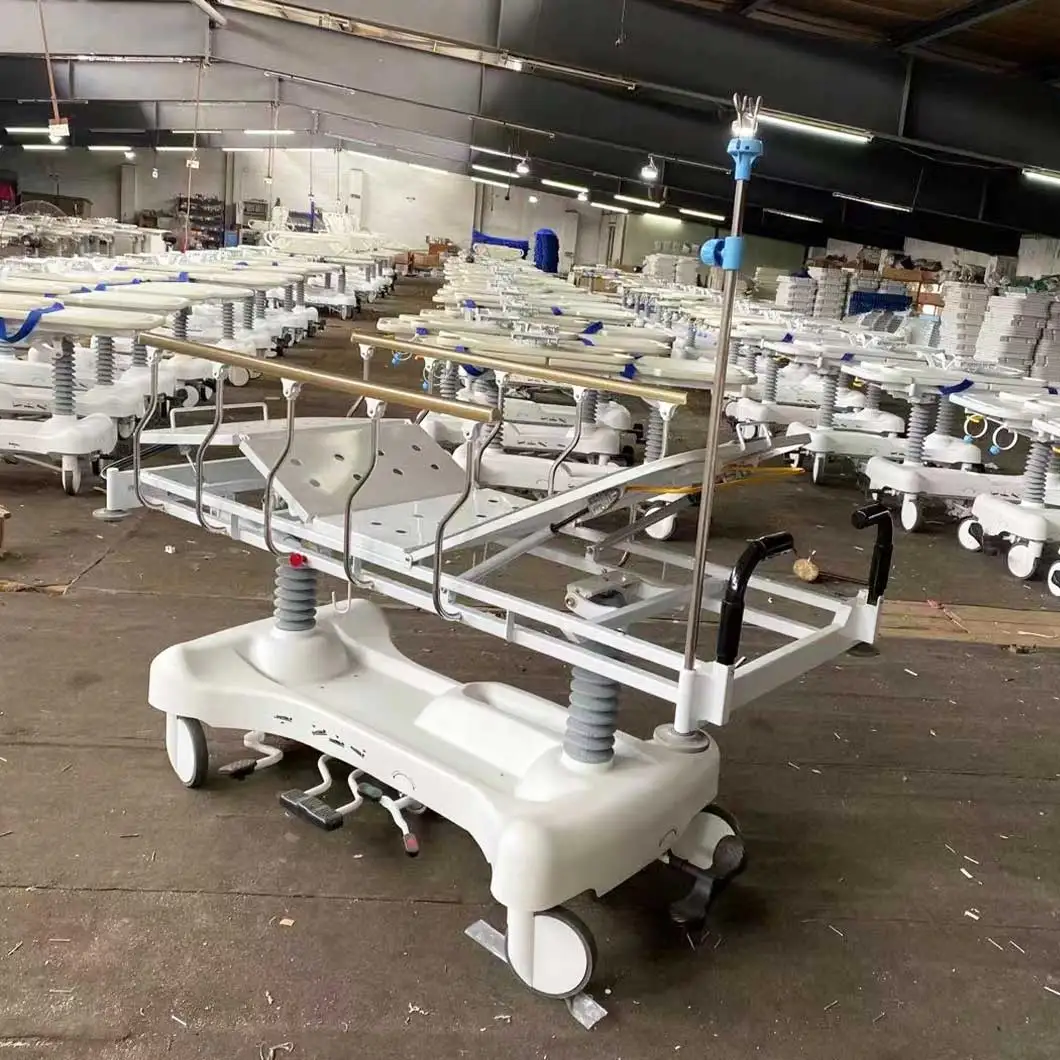Medical Luxuruious Hydraulic Rise-and-Fall Stretcher Cart Patient Transport  Stretcher Bed for Sale