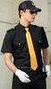 Black short sleeve shirt without tie