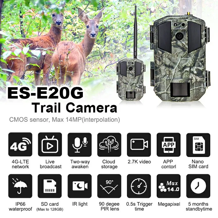 Wild Animals Wildlife Cam Live Stream Sim Card Operate 4G Network