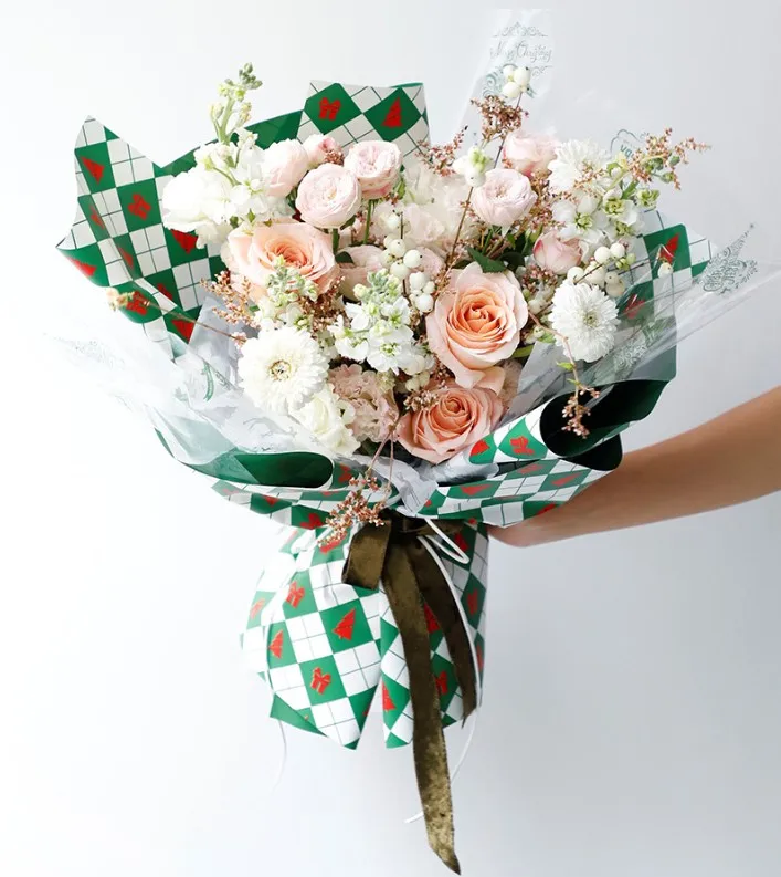 transparent waterproof colorful fresh flower wrapping