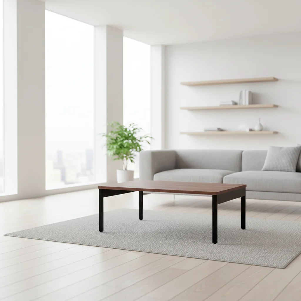 Long Foldable Coffee Table Wood Leg Modern Design Living Room Decor Accent Piece Durable Side Tables Office Furniture 4