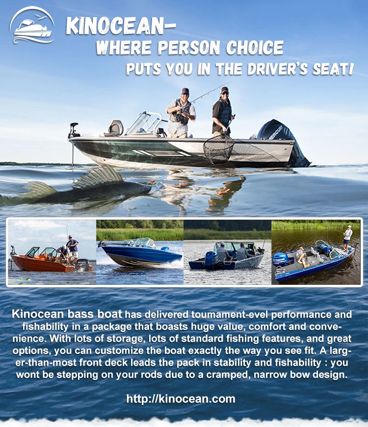 Kinocean 16ft Side Console Wlding Aluminum Bass Fishing Speed Bass Boat ...