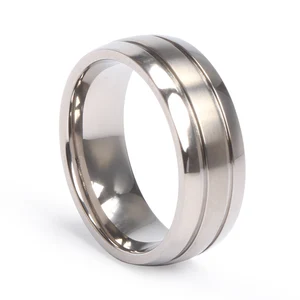 8mm Free Laser Engravable Dome Men Tungsten Rings Classic Cheap Price Pure Titanium Wedding Band