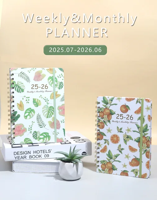 Customizable 2025 A5 Calendar Notebook Cross-Border Daily Plan Card Book with Paper Cover Elegant Customizable Notebook