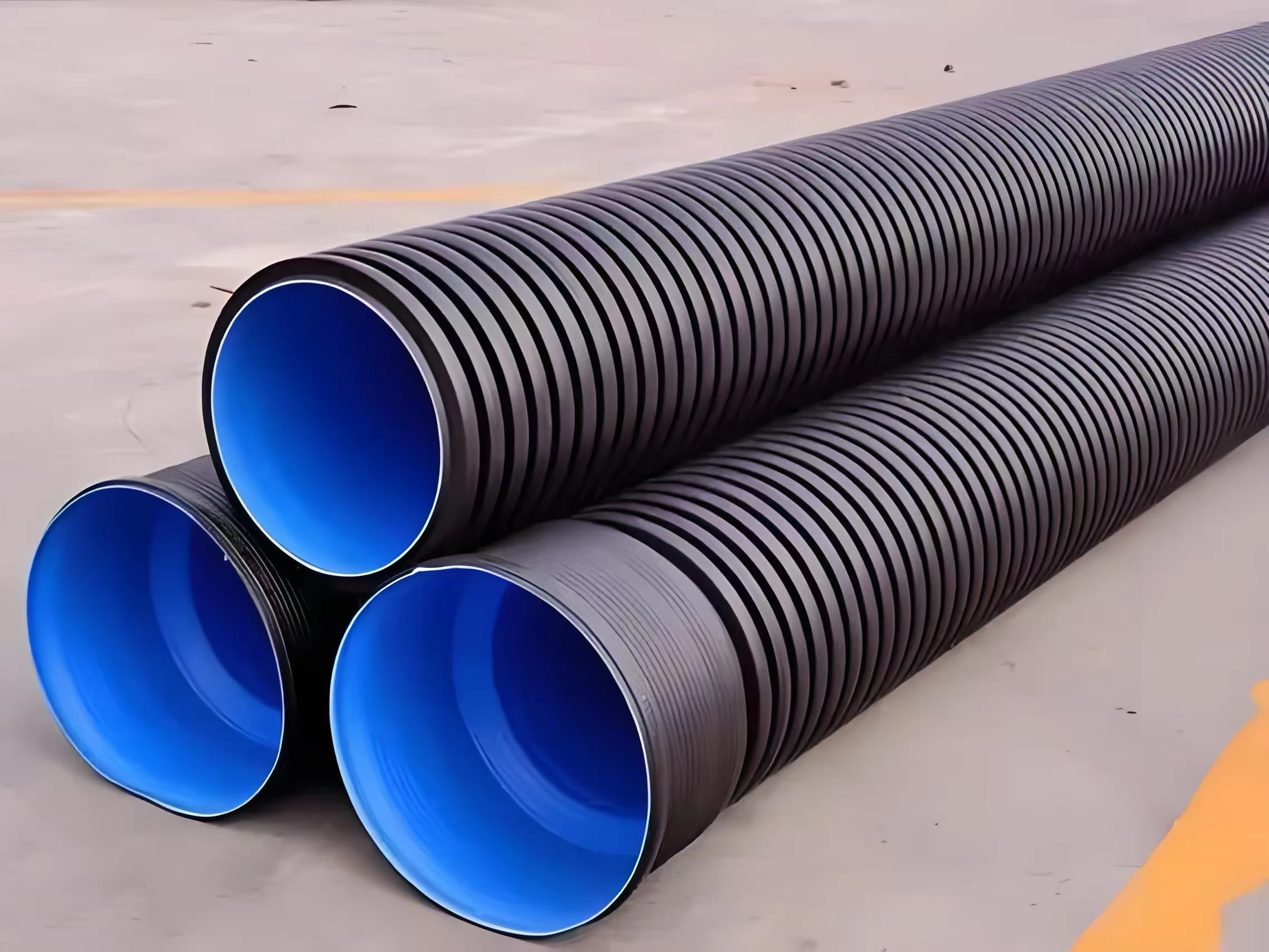 High-Durable HDPE Corrugated Sewer Pipe Double Wall High Pressure for Municipal Drainage Water Transport PC Socket Connection