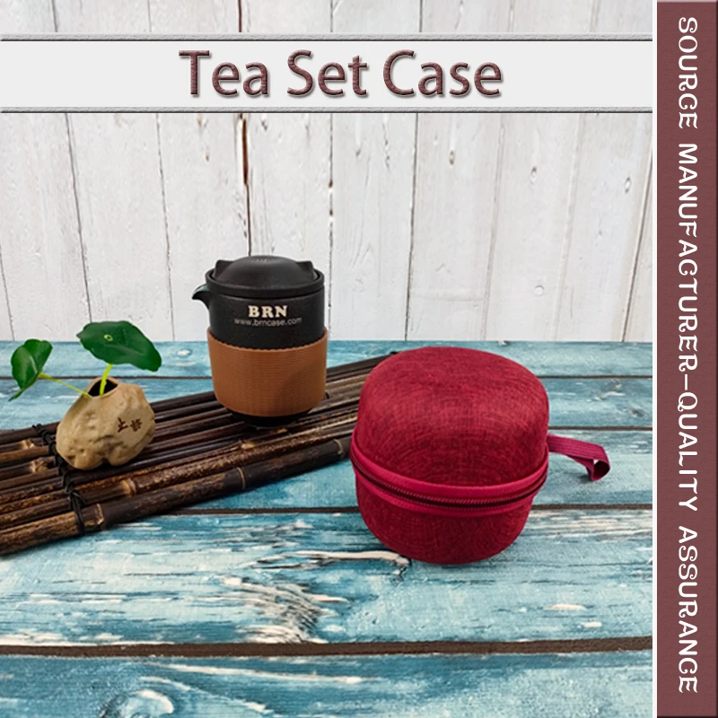 Custom Logo Printing Portable Tea Cup Case Waterproof Carrying Tea Cup Case EVA Leather Glasses Case factory