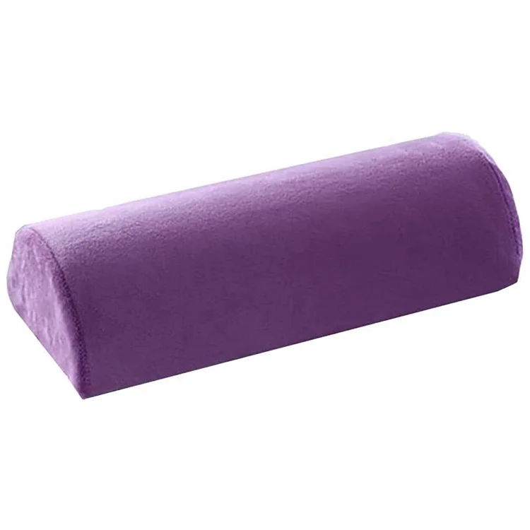 LEEYYO Memory Foam Bolster Pillow for Neck Back Lumbar Spine Knee Pain Relief Pillow Support Half-Moon Purple 