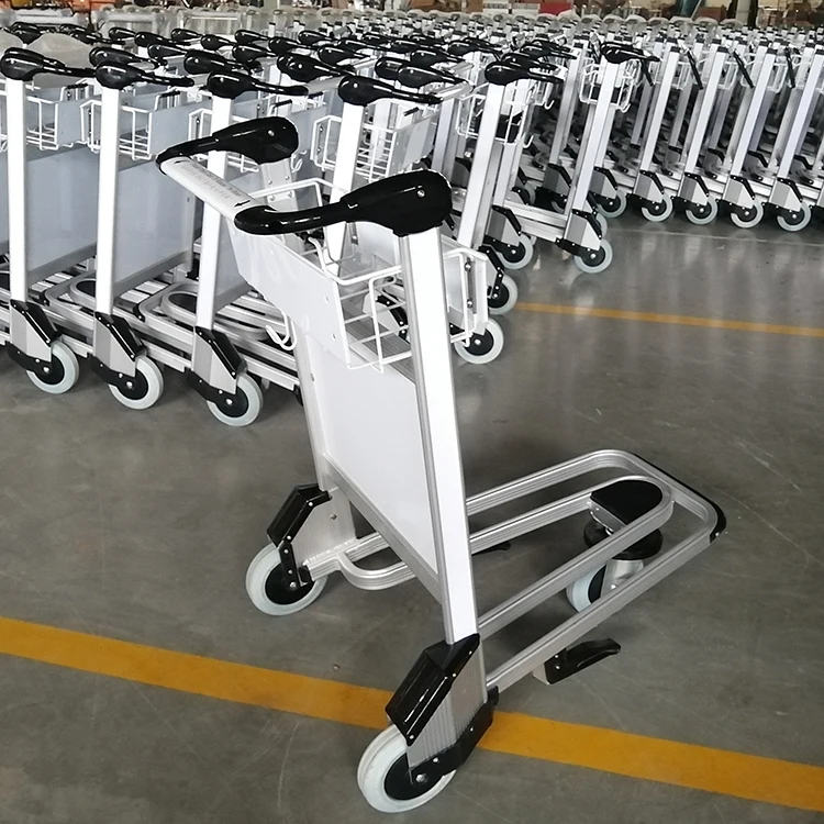 High Quality Braking System Customized Airport Luggage Trolley Standard 3 Wheel Airport Baggage Cart