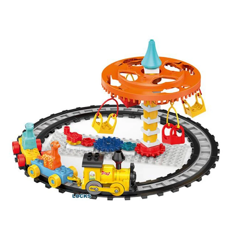 Train Track Building Blocks Model Toys 57PCS Track Bricks Block Series Kids Creative Large Building Blocks Toy