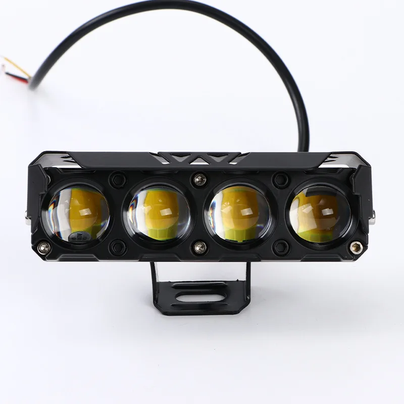 M4 Hi/Low Beam Dual Color  Four Lens With Two Fans External LED Motorcycle Spotlights