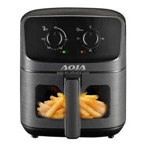 AOJA  Hot Sale 4.5L 5LStainless Steel Electric Air Fryer Convection Toaster LCD Display Modern Square Design Energy Saving Hotel