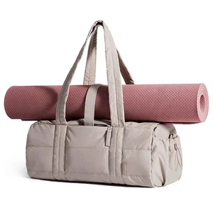 Custom logo Portable Canvas Yoga Tote Bag with Shoulder Strap Large Capacity Mat Carrier for Travel Gym Fitness Storage Tote