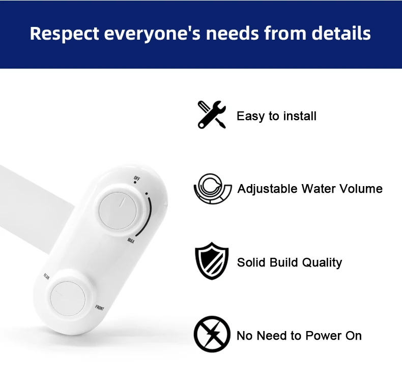 Bathroom Ultra Slim Non Electric Smart Toilet Bidet Dual Nozzle Self-Cleaning Bidet Toilet Attachment Water Sprayer Bidet factory