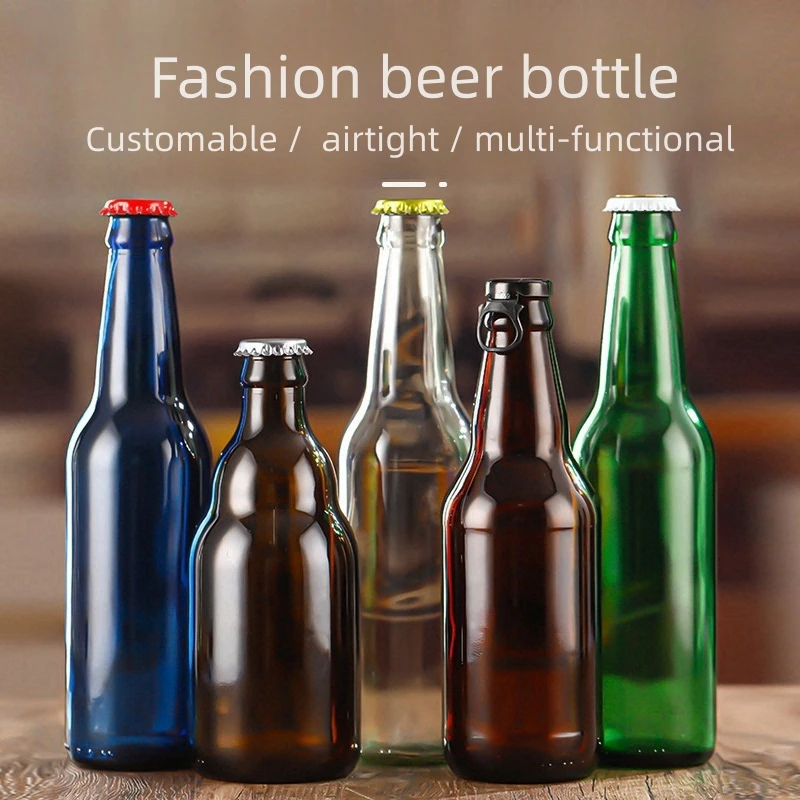 Wholesale Beverage Jar Juice Bottle Beer Wine Drink Amber Glass Bottle