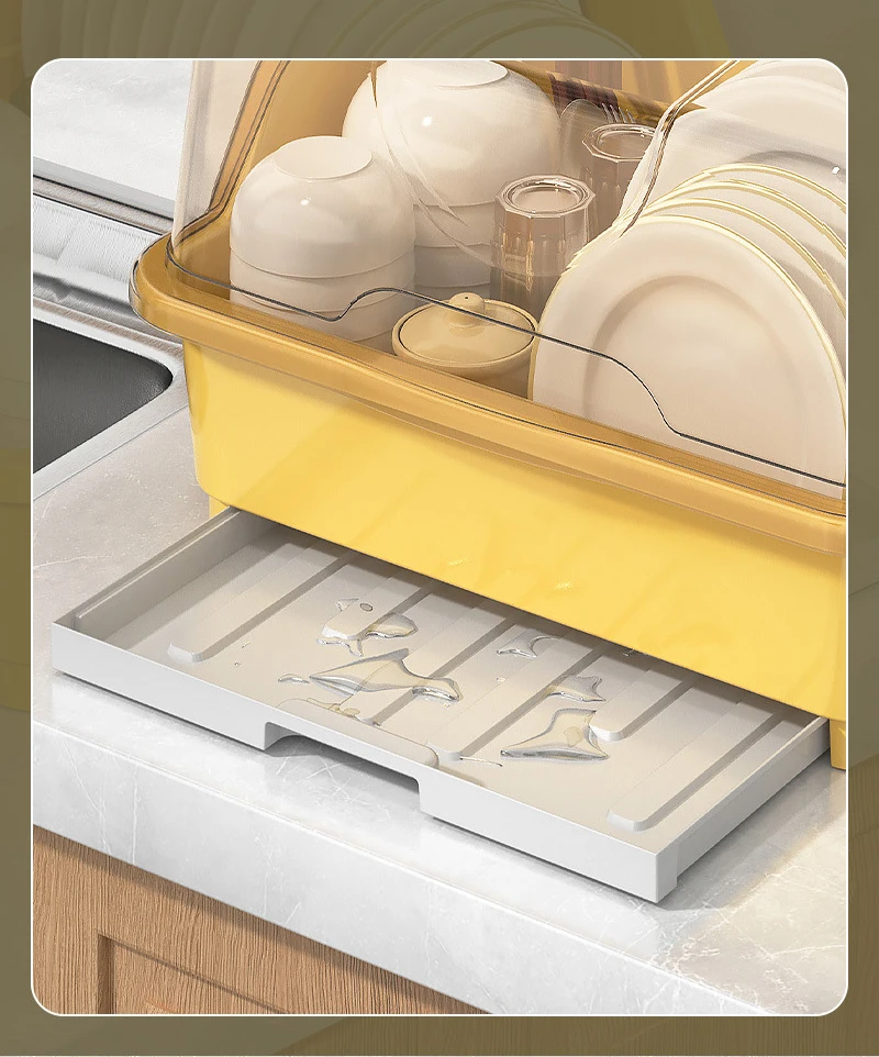 Ds2092 Tableware Storage Box Kitchen Dish Drying Rack Tray Dish Drainer Plastic Dish Drying Rack