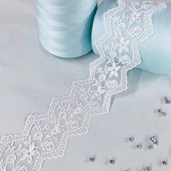 New Customizable Pearl Sequin Studded Beaded Lace Series High Quality Fine Embroidered Lace Trim