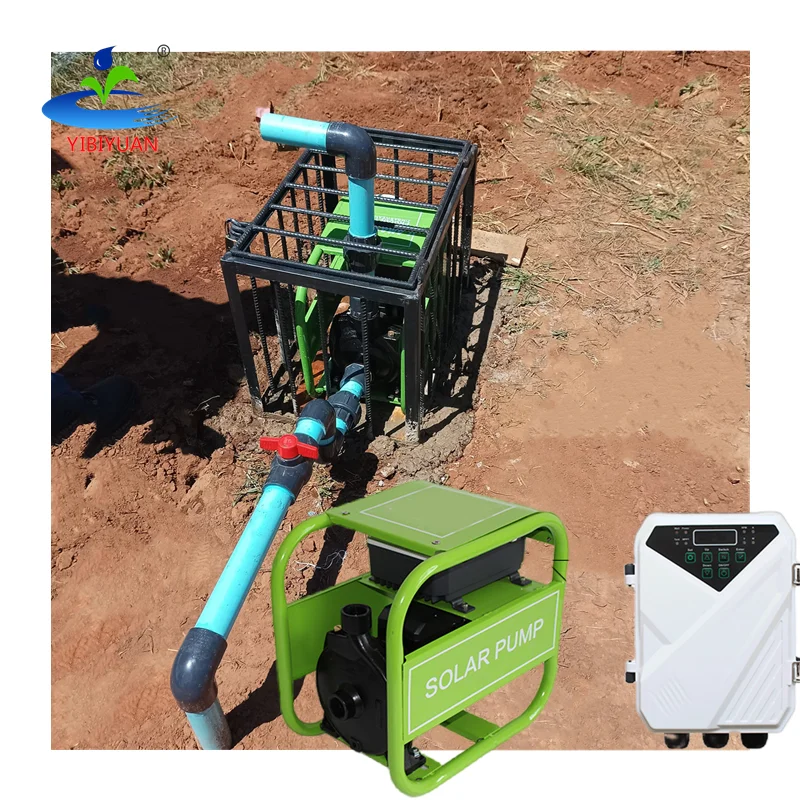 Farm Machine Drip Irrigation System Kit with Metal Solar Water Pump 7.5W for Agriculture Plant Watering Hose