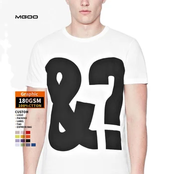 MGOO Latest Design Men's Pima Cotton Jersey And What Pattern Print T-Shirt White men's t-shirts