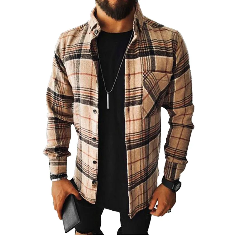 Großhandel Extra Hochwertiges Polyester Frühling Herbst Winter Langarm Mehrfarbiges Design Freizeithemd Für Männer138_voghion.com