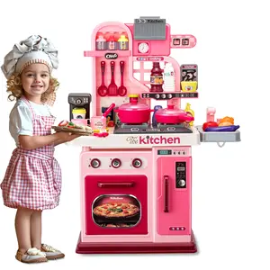EPT Multifunction Kids Role Pretend Play Cooking Game Toys Lighting Music Kitchen Toy Set