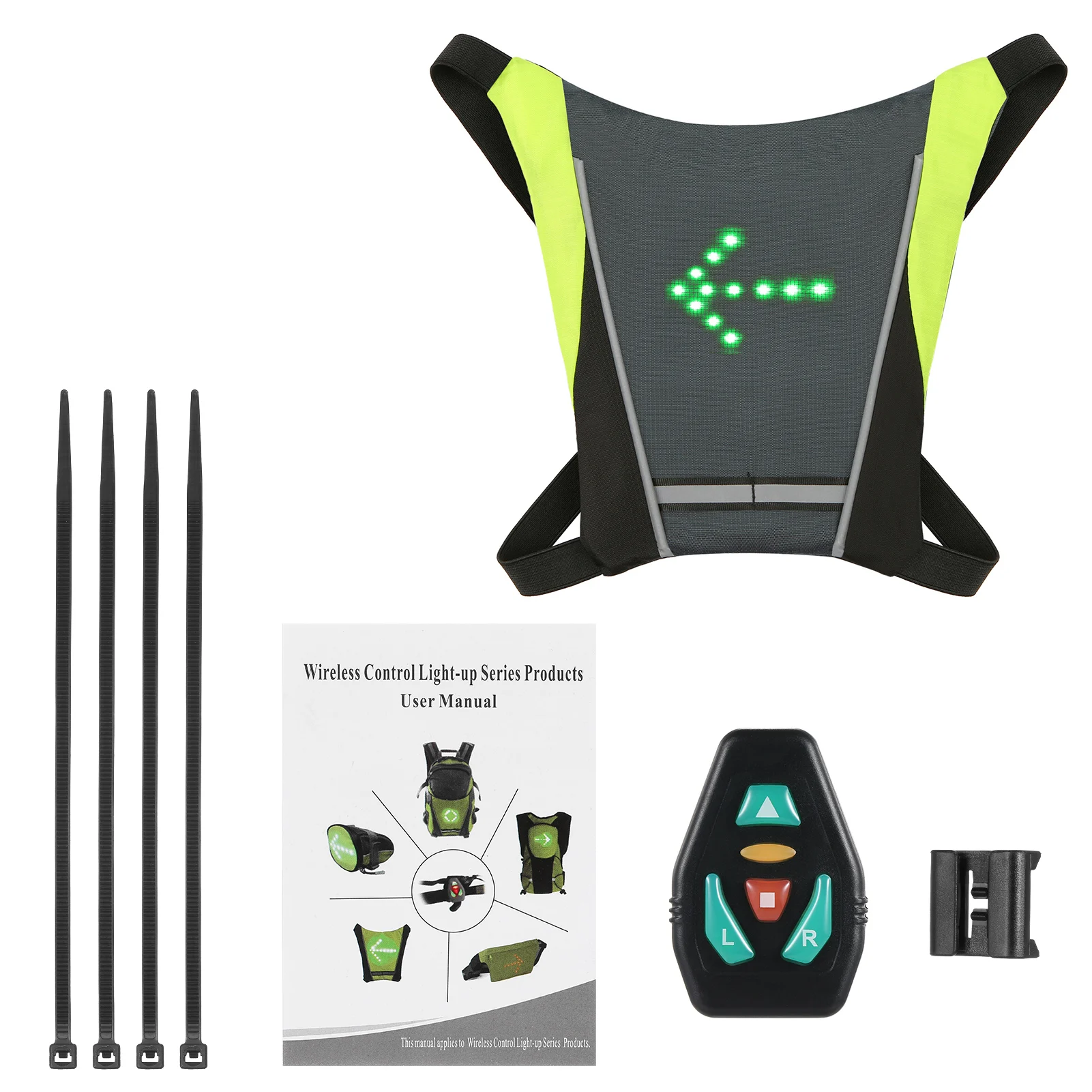 Led Turn Signal Vest for Runners Workers Jogging Biking at Night High Visibility Flashing LED Light Safety Gilet