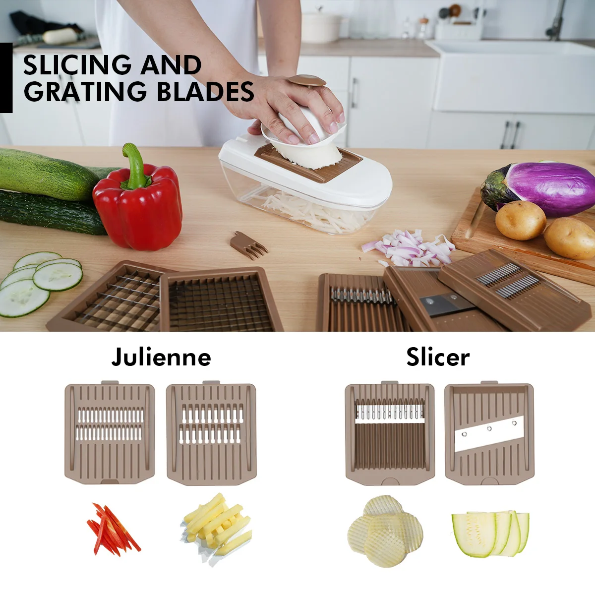 WOKA Kitchen Accessories Hot Sale Vegetable Slicer Food Processor Veggie Chopper Grater aperçu 3