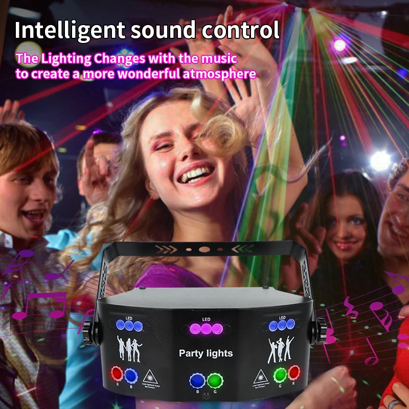 Factory Source 15 Lens Strobe Party Light DMX 512 Holiday Lighting Auto Run Remote Control Laser for Birthday Party Supplies