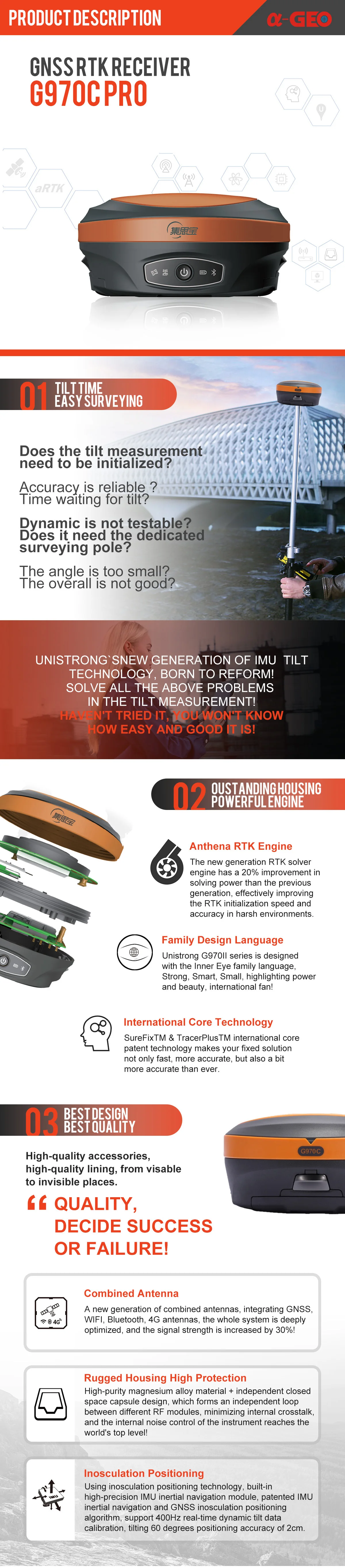 Surveying RTK Unistrong G970C Pro Esuvey STONEX Unistrong